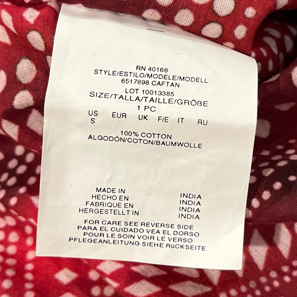 🆕 Miraclesuit Caftan Swimsuit Cover-up Women’s Tassles Cotton Red White Size S - Picture 6 of 9